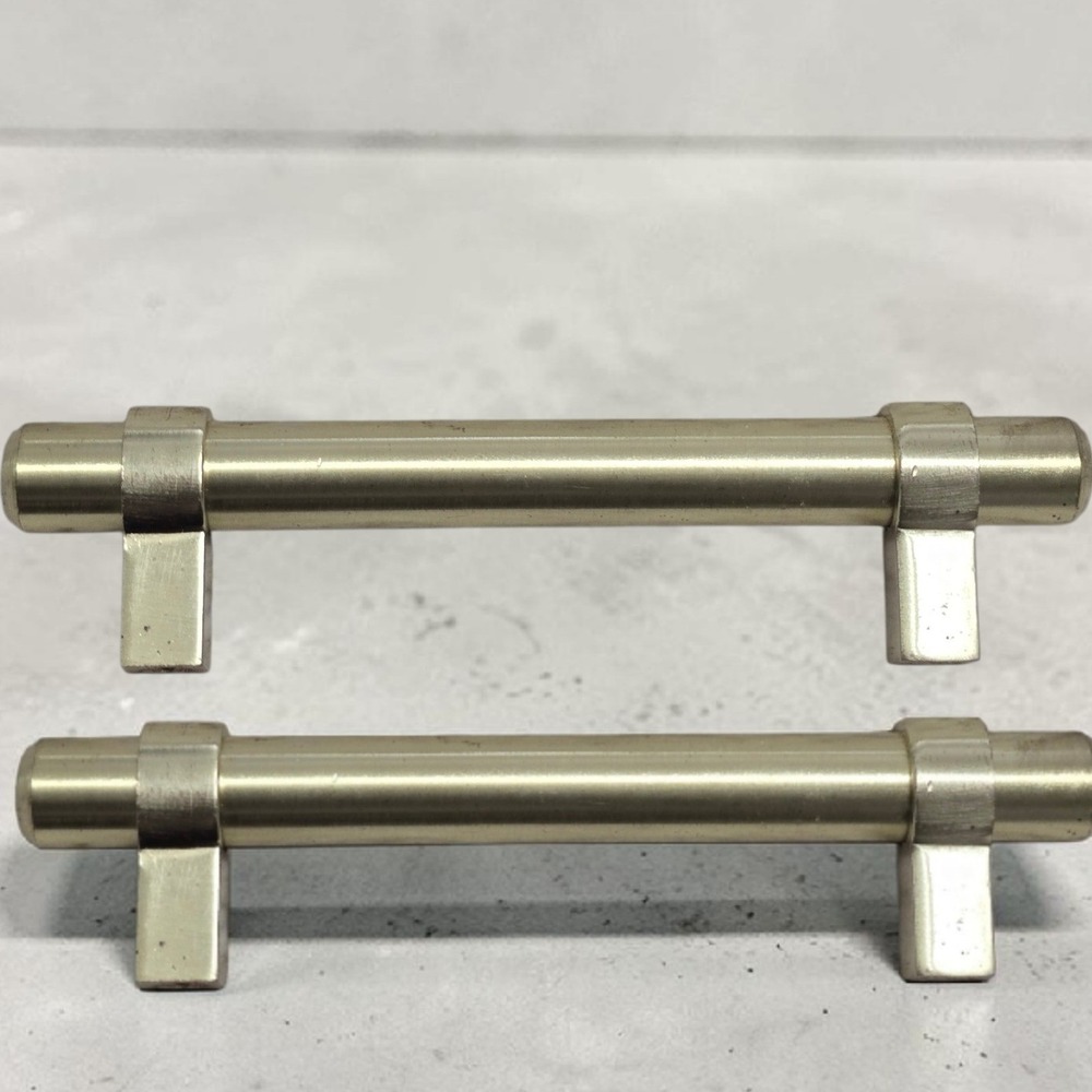 Cosmas‎ 10 Pack Brushed Brass Cabinet Pulls 3 Inch Center to Center T Bar Handle